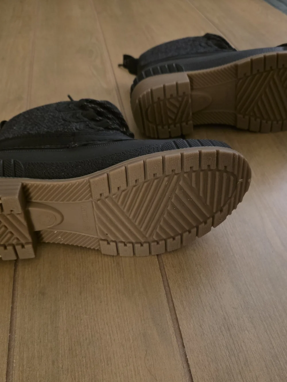 Kamik Black and Brown Waterproof Lace-Up Winter Boots